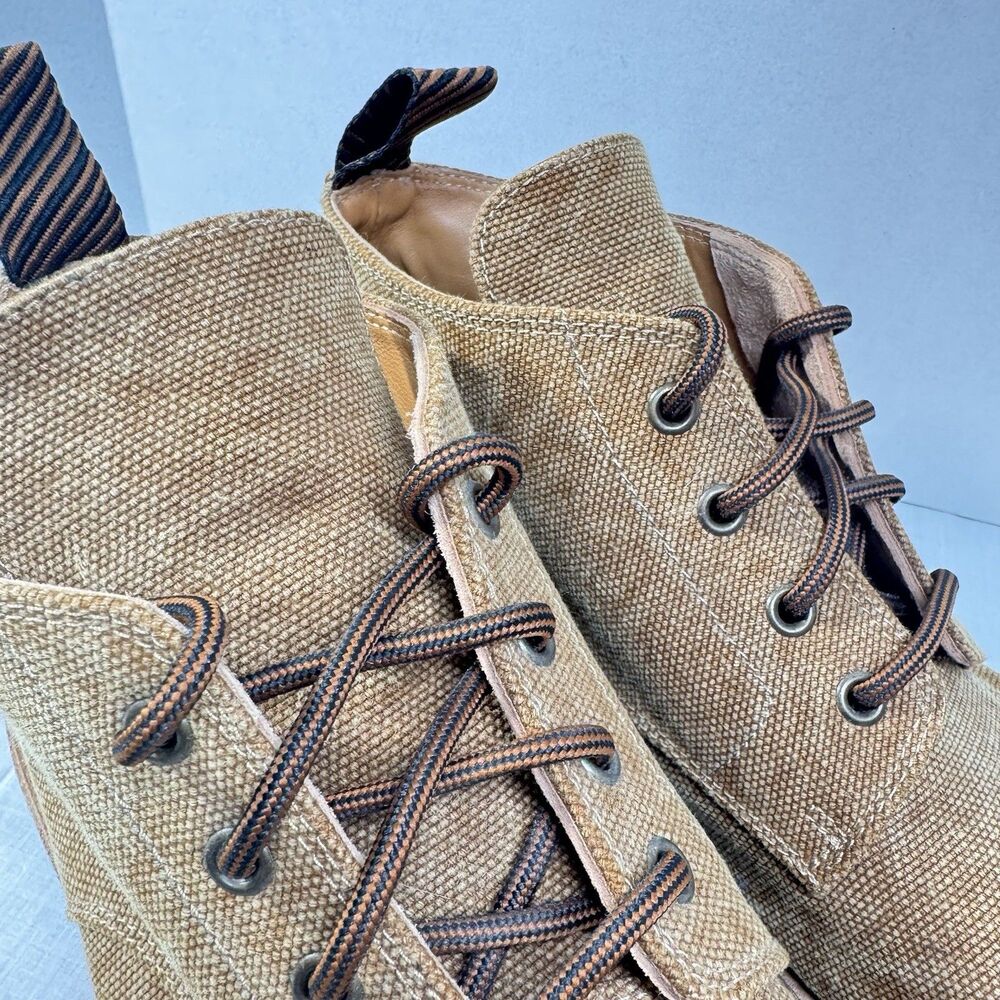 Billy Reid Canvas Chukka Boots Mens 10 Heavyweight Brown* Made In Itay Hand Made - Picture 4 of 16